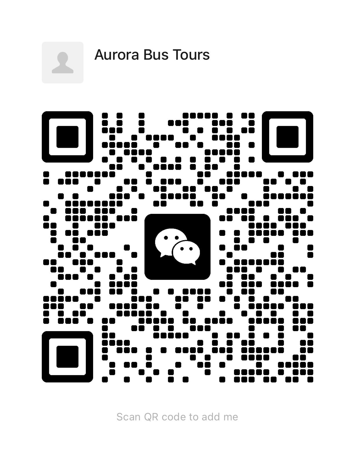 WeChat QR Code - Aurora Bus Tours